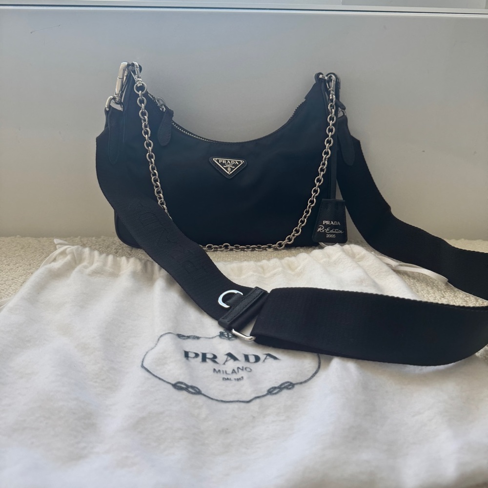 Prada Re-Edition 2005 Re-Nylon Crossbody Black Bag - Great Condition